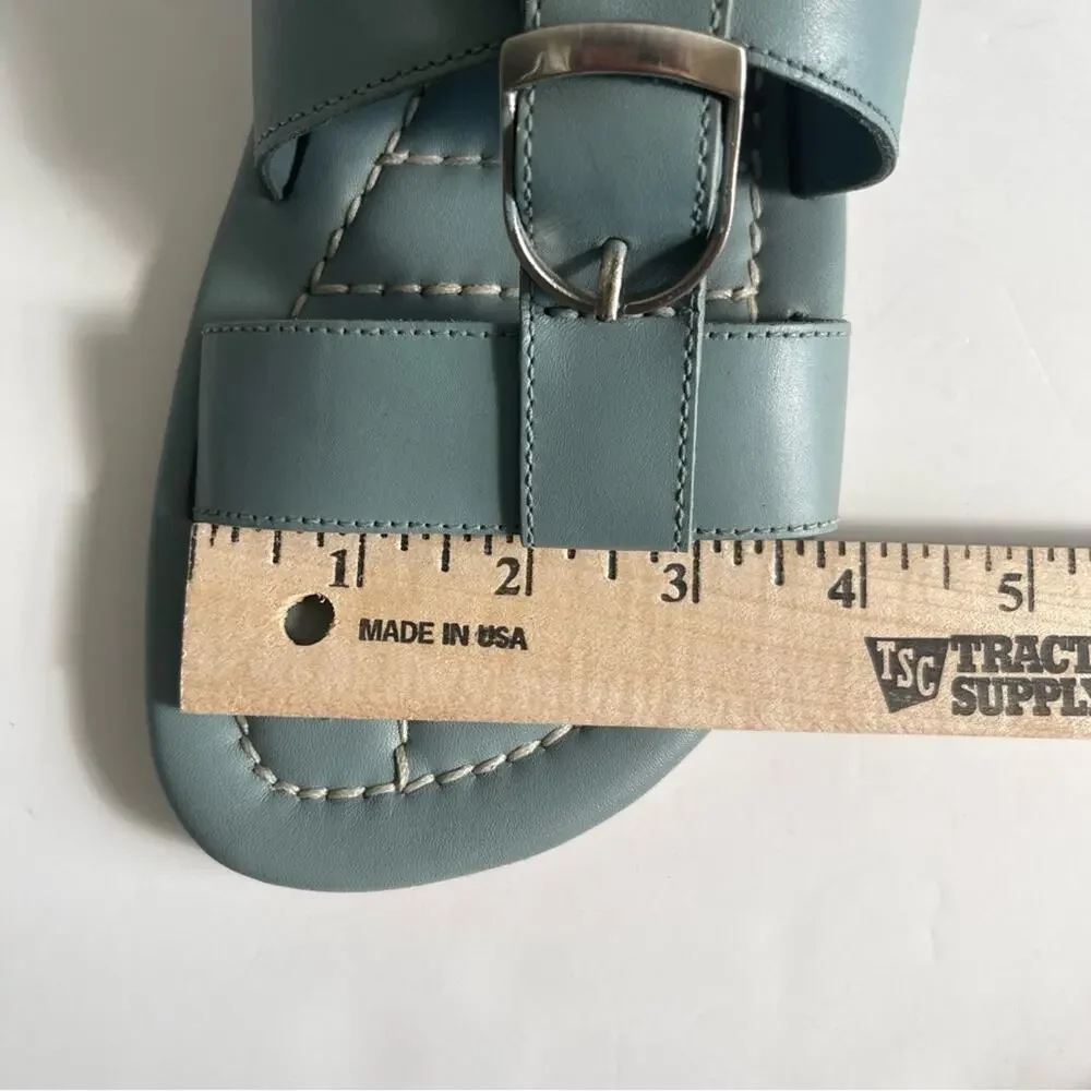 Free People Leather Buckle Sandal Sloan Stormy Sea